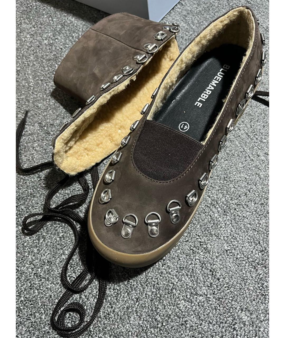 BLUEMARBLE Коричневые замшевые высокие ботинки, фото 6