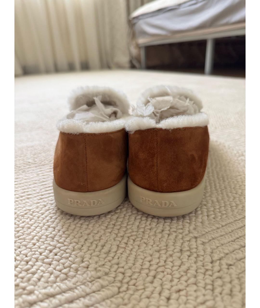 PRADA Коричневые замшевые лоферы, фото 4