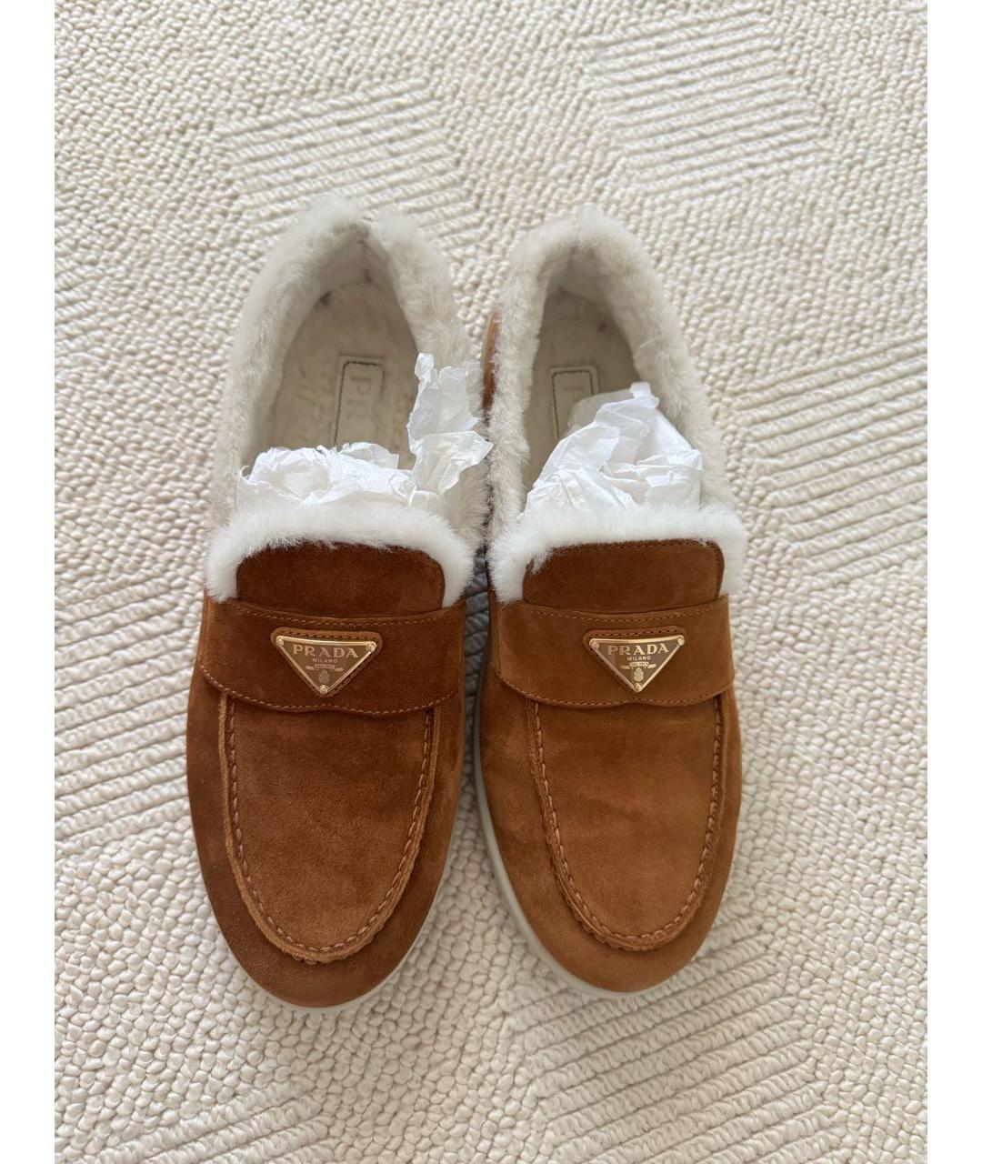 PRADA Коричневые замшевые лоферы, фото 3