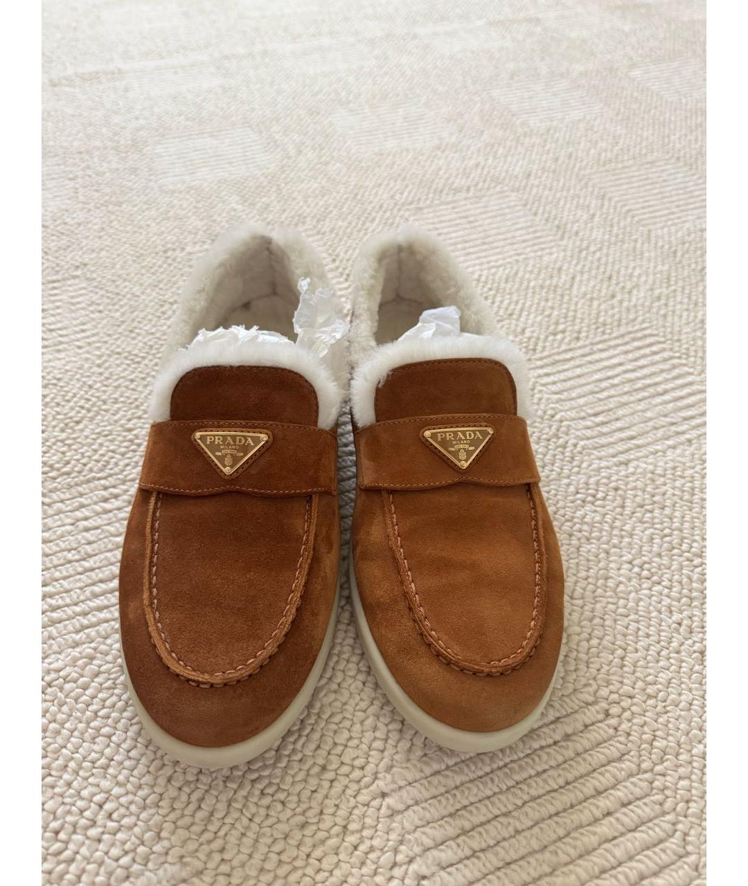 PRADA Коричневые замшевые лоферы, фото 2