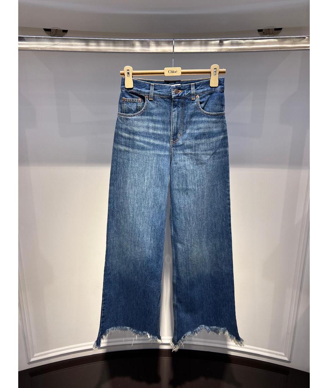 CHLOE Синие хлопковые джинсы клеш, фото 3