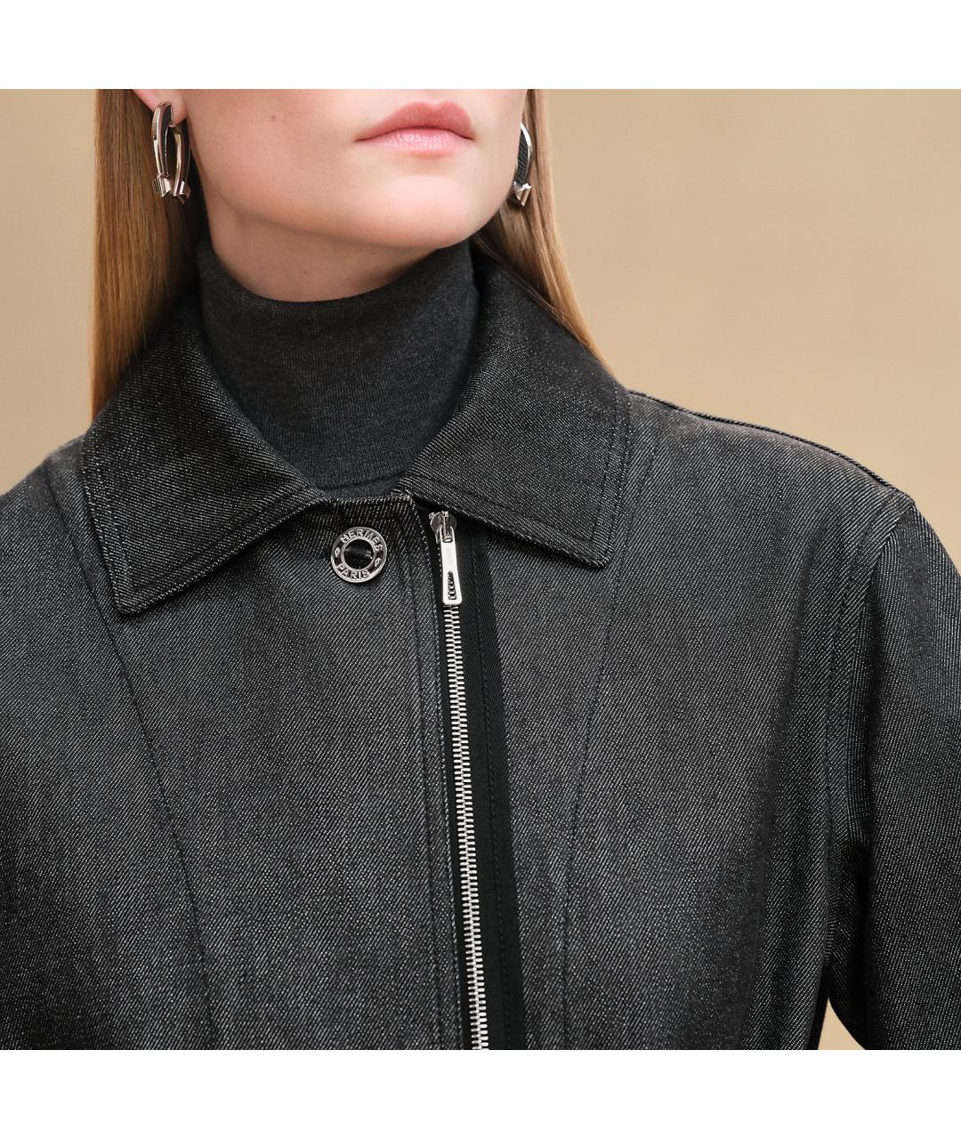 HERMES Черная хлопковая куртка, фото 6