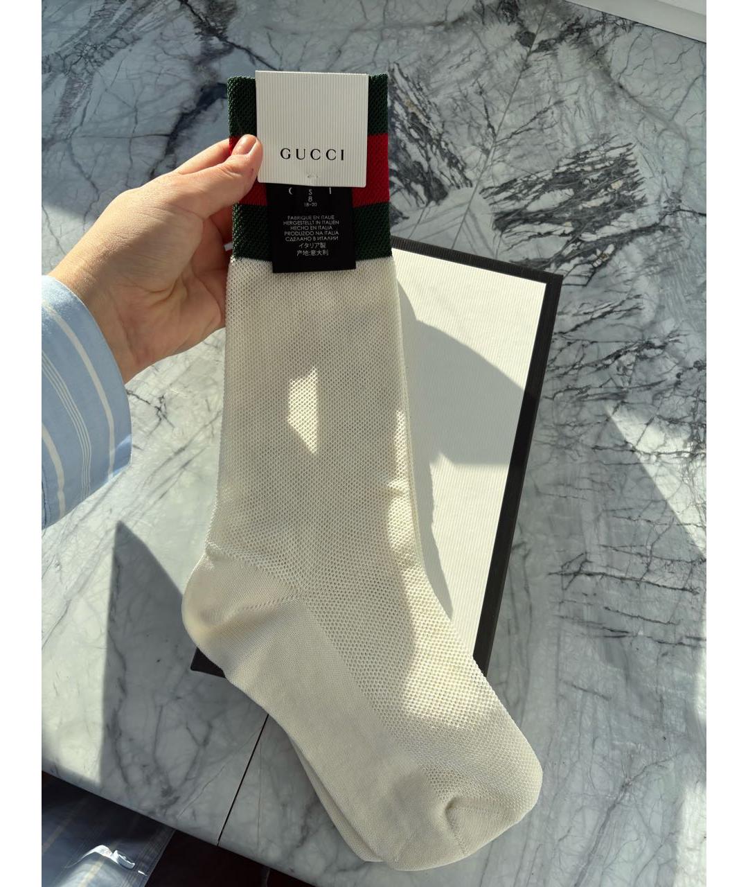 GUCCI Белые носки, чулки и колготы, фото 2