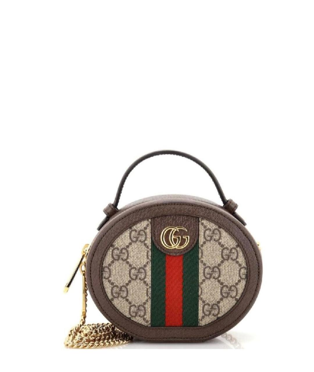 GUCCI Коричневая кожаная сумка через плечо, фото 4