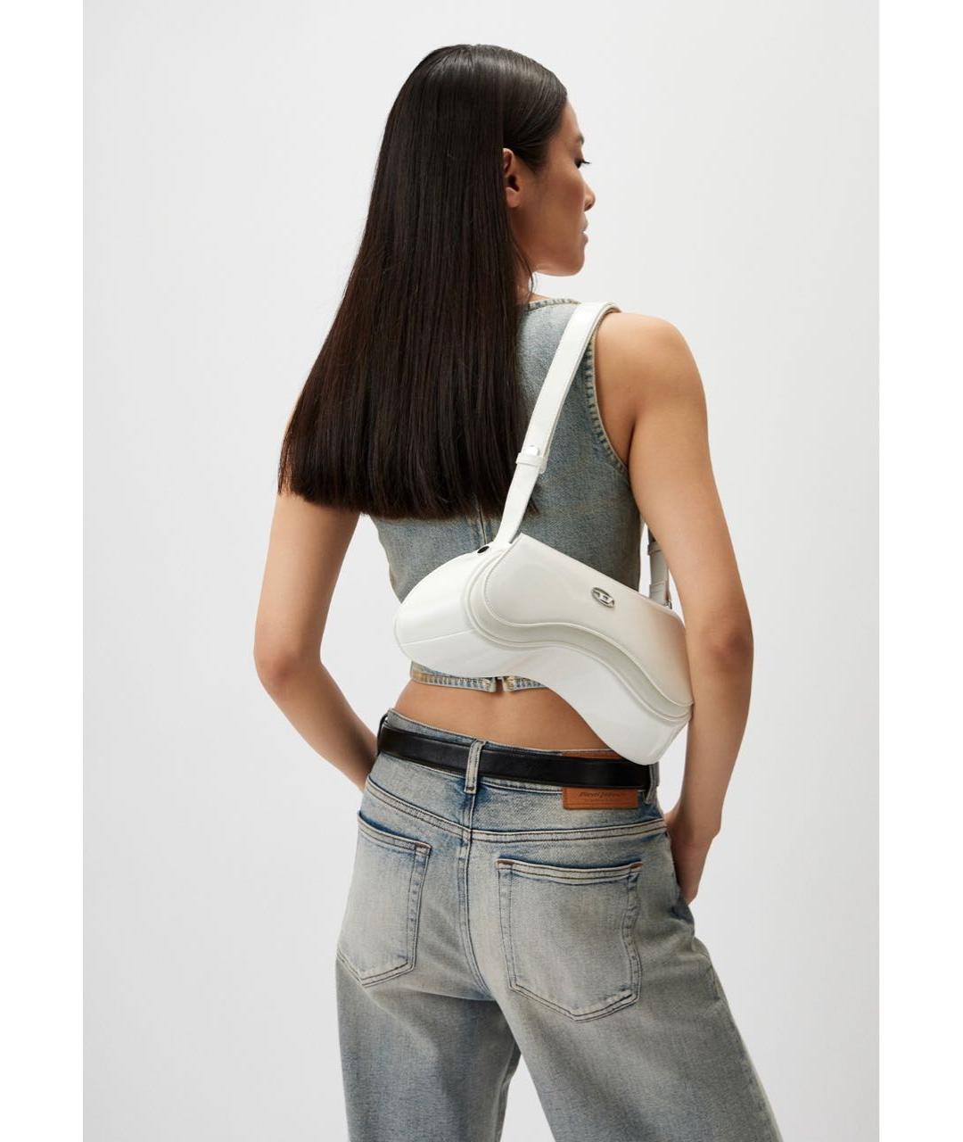 DIESEL Белая сумка с короткими ручками из искусственной кожи, фото 4