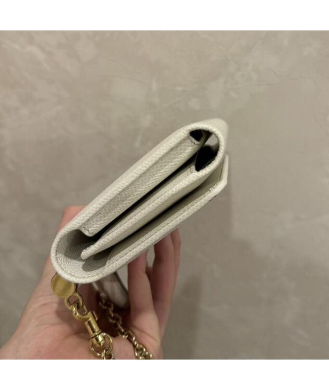 DOLCE&GABBANA Белая кожаная сумка с короткими ручками, фото 7