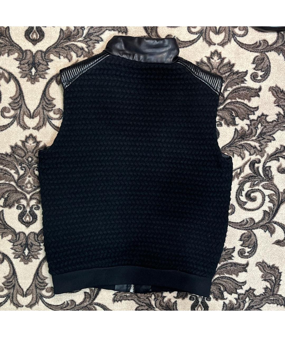 PHILIPP PLEIN Черный кожаный жилет, фото 2