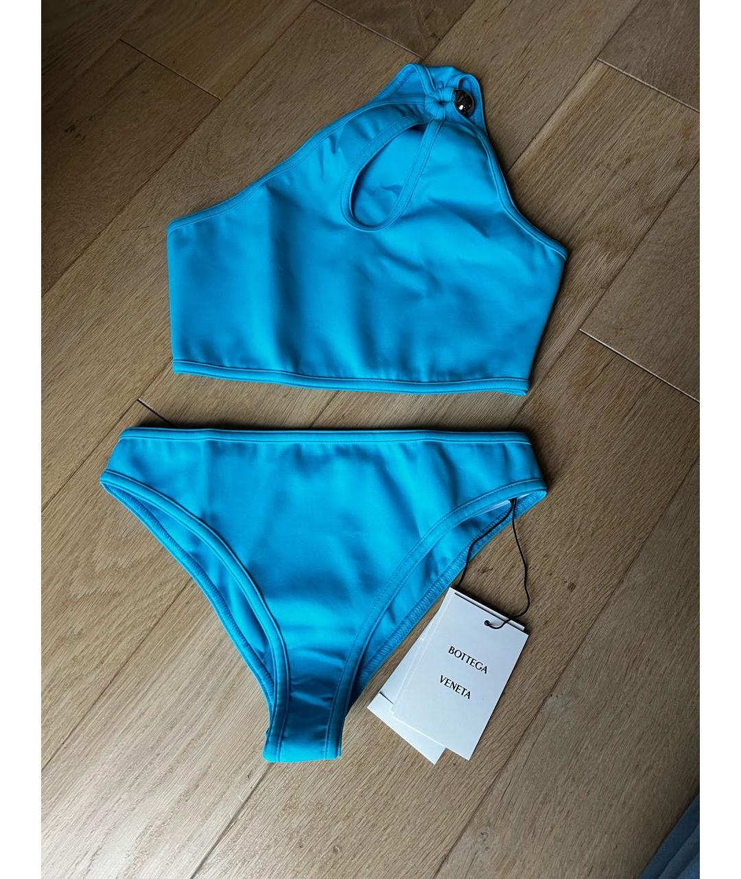 BOTTEGA VENETA Бирюзовый полиамидовый купальник, фото 9