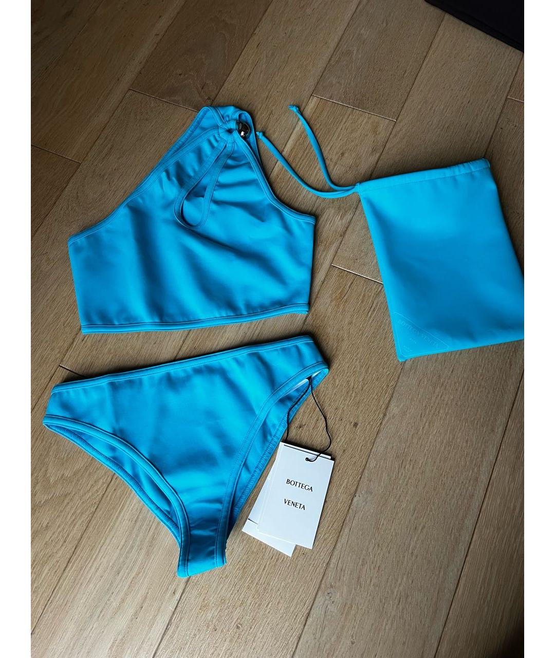 BOTTEGA VENETA Бирюзовый полиамидовый купальник, фото 5