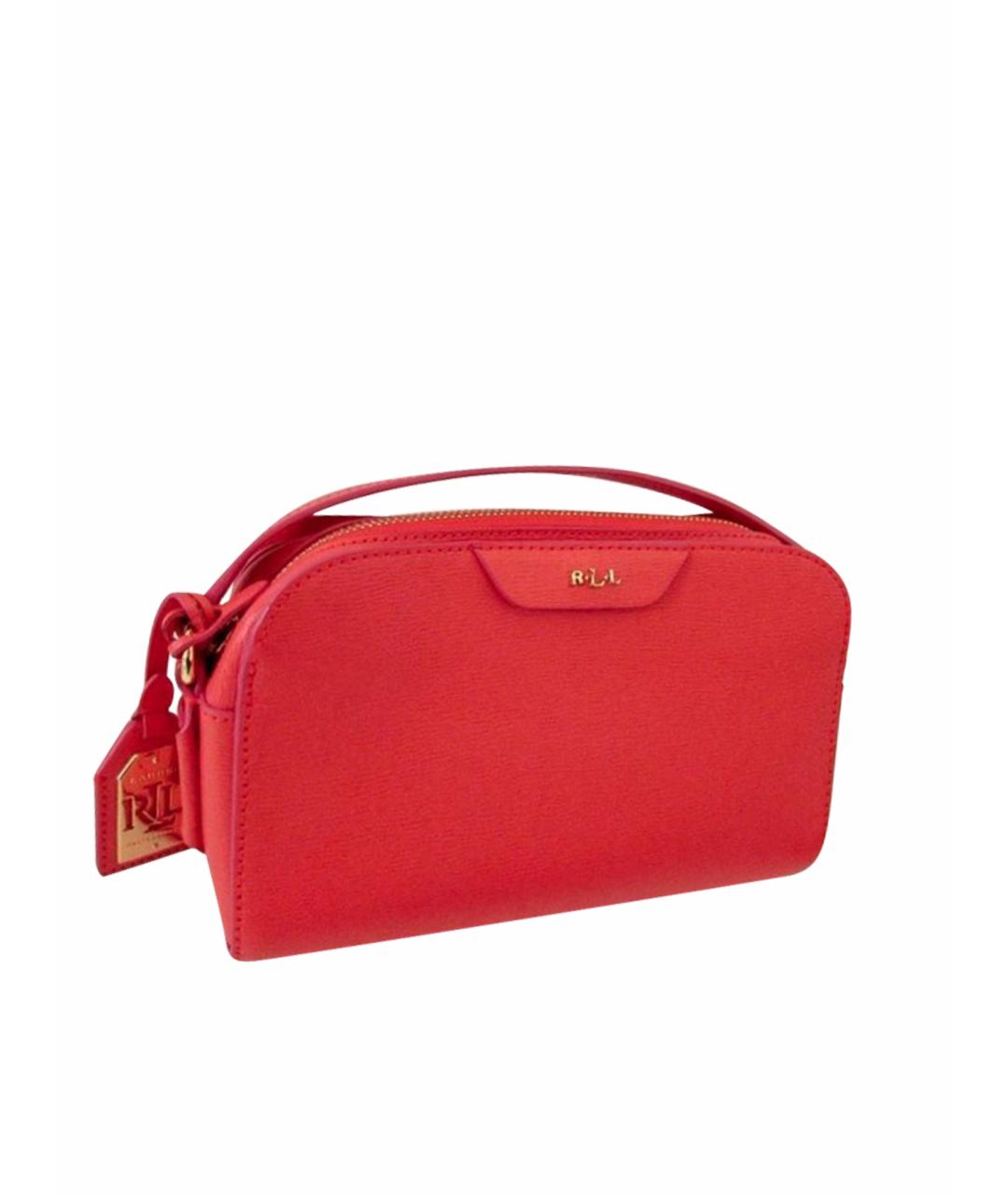 RALPH LAUREN Оранжевая кожаная сумка через плечо, фото 1