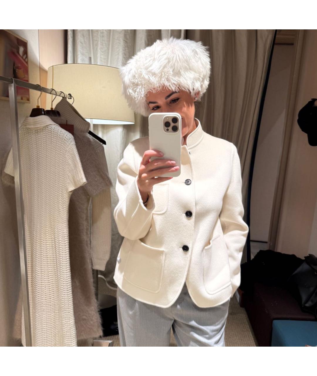 LORO PIANA Белый кашемировый жакет/пиджак, фото 6