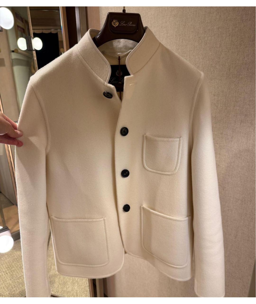 LORO PIANA Белый кашемировый жакет/пиджак, фото 4