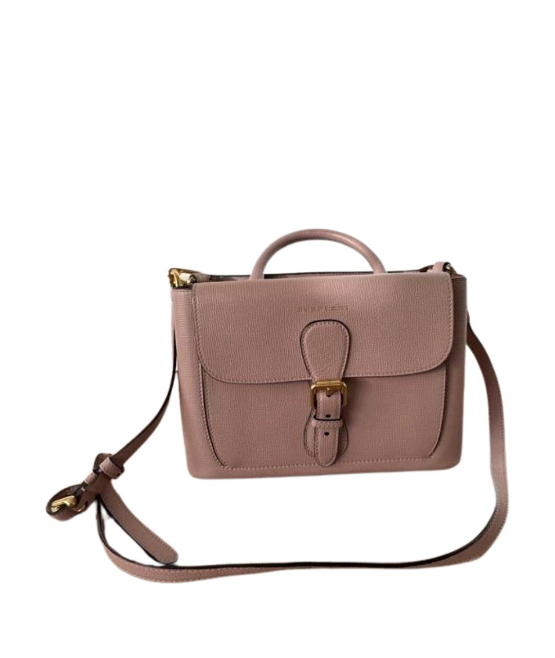 BURBERRY Розовая кожаная сумка с короткими ручками, фото 1