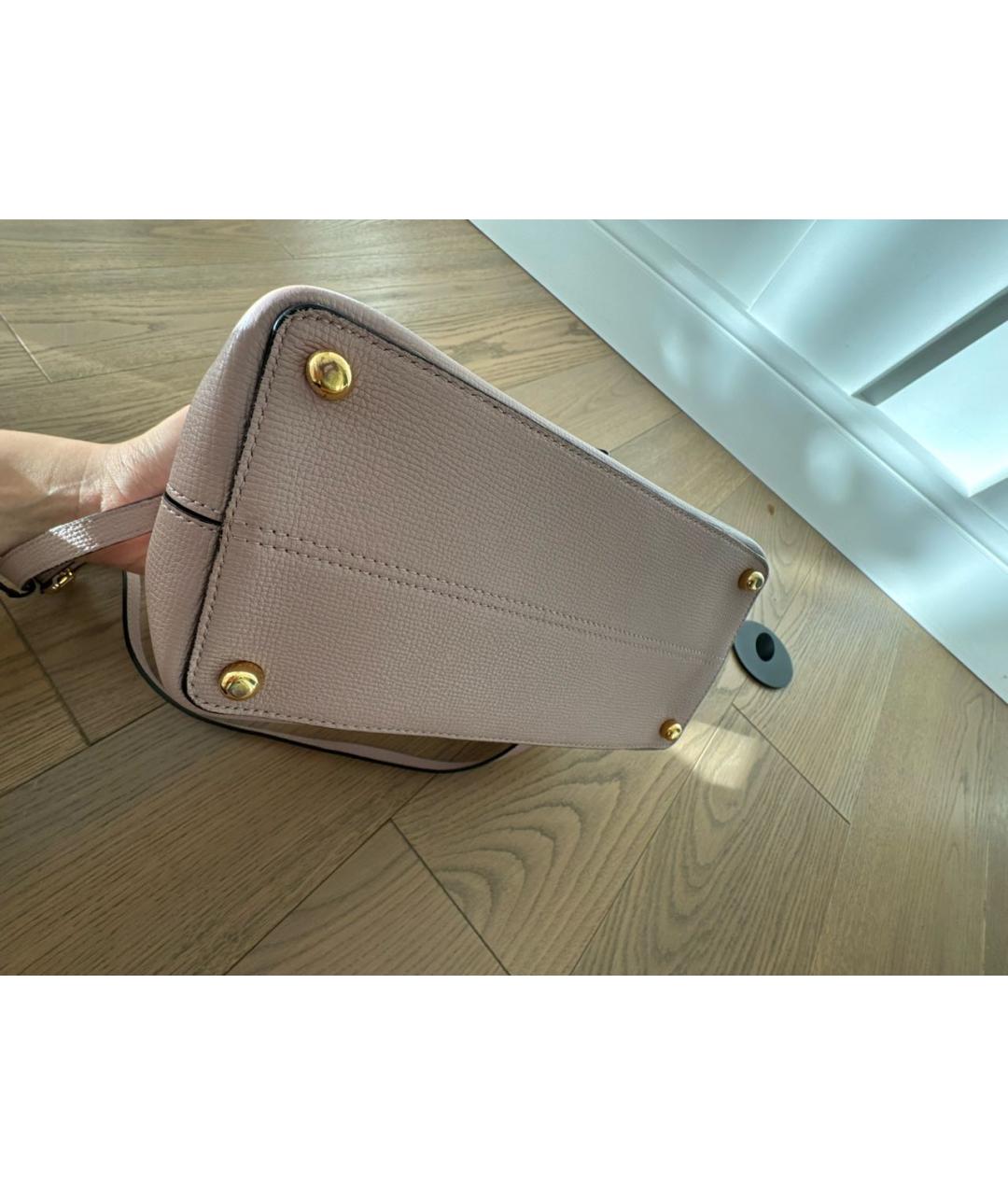 BURBERRY Розовая кожаная сумка с короткими ручками, фото 5