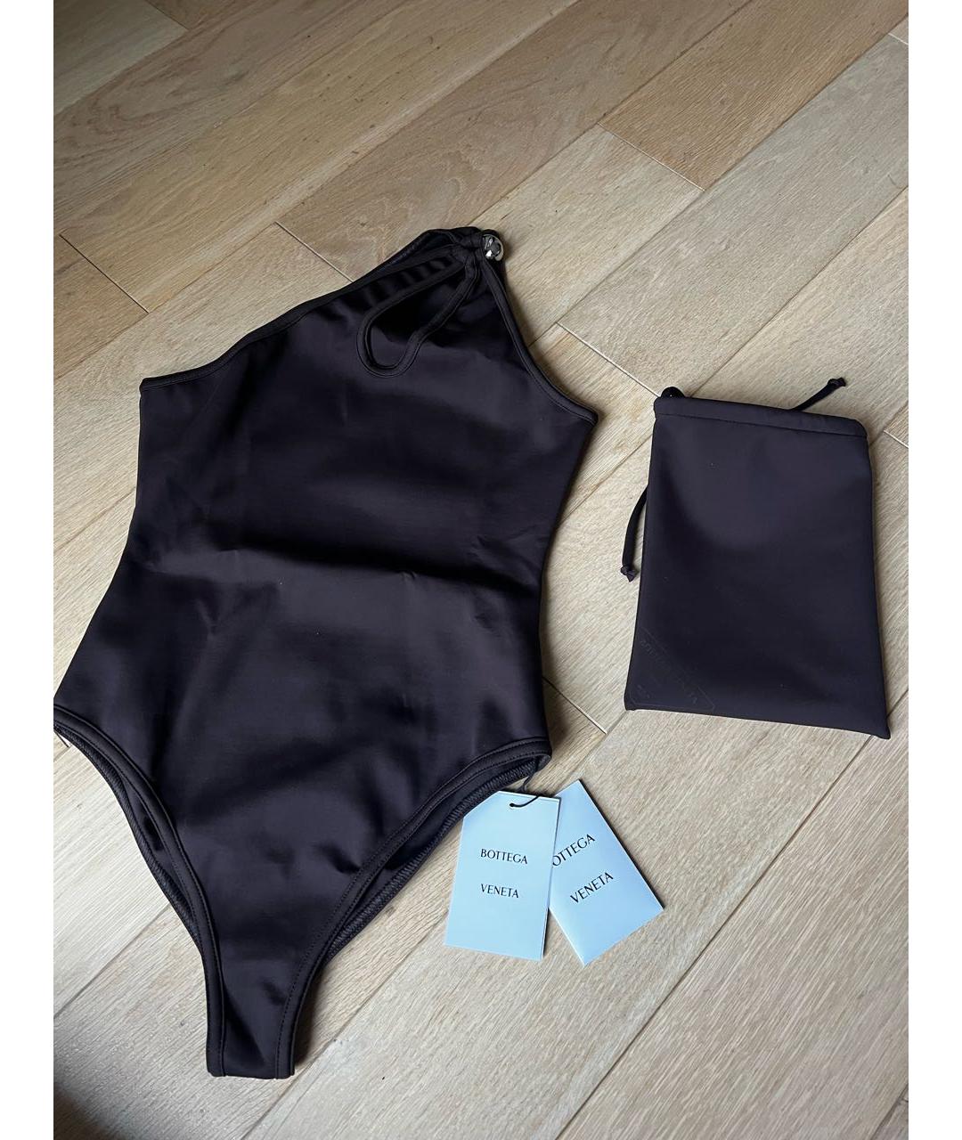 BOTTEGA VENETA Коричневый полиамидовый купальник, фото 5