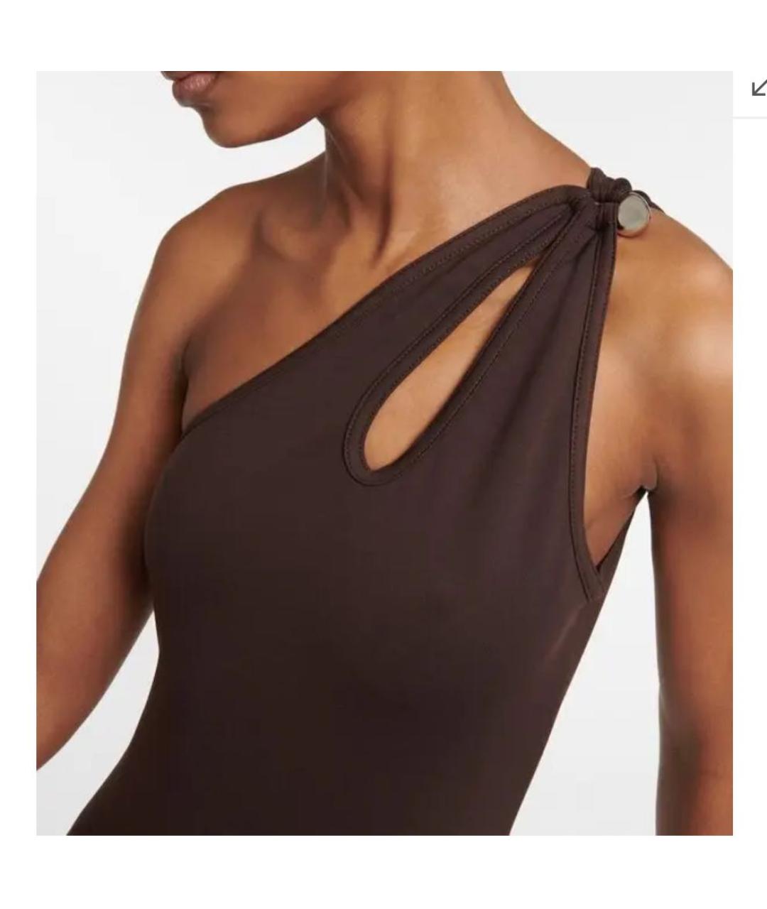 BOTTEGA VENETA Коричневый полиамидовый купальник, фото 6