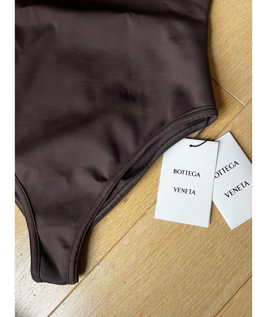 BOTTEGA VENETA Коричневый полиамидовый купальник, фото 3