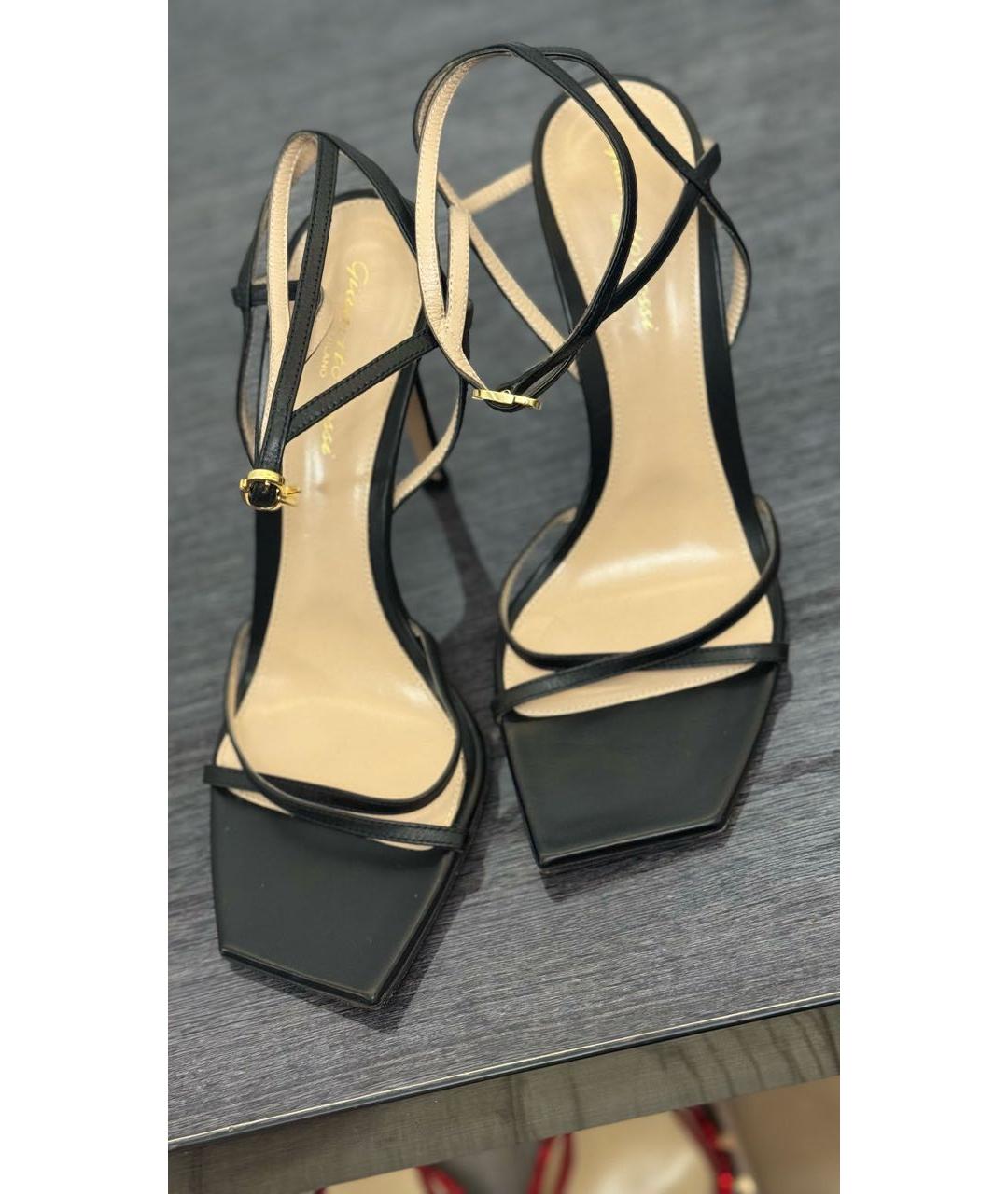 GIANVITO ROSSI Черные кожаные босоножки, фото 3