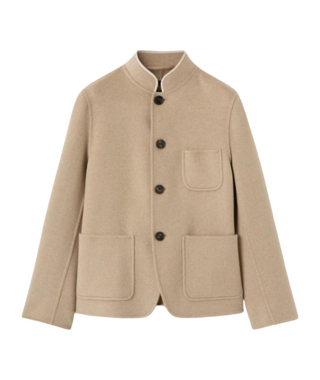 LORO PIANA Бежевый кашемировый жакет/пиджак, фото 1