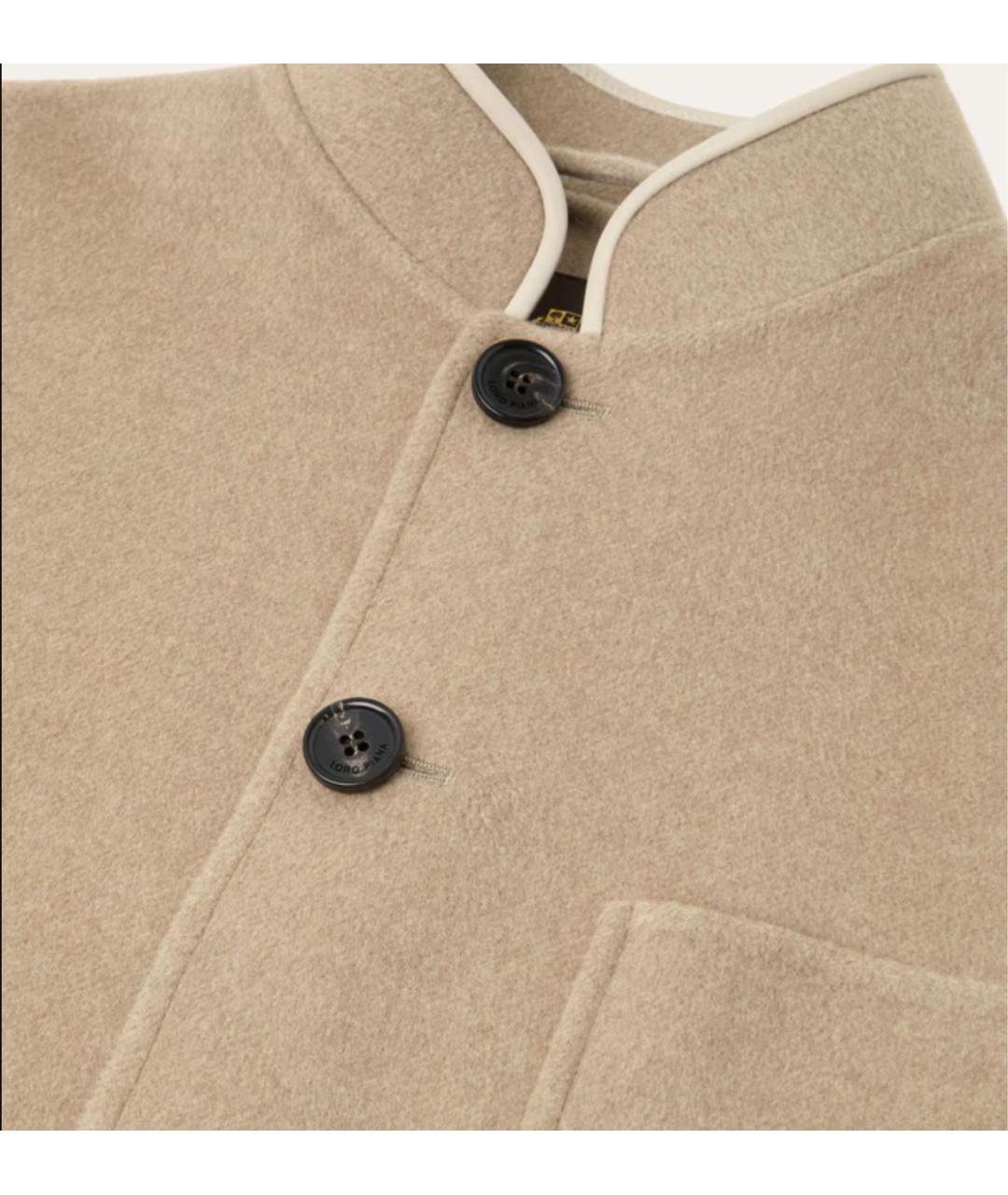 LORO PIANA Бежевый кашемировый жакет/пиджак, фото 3