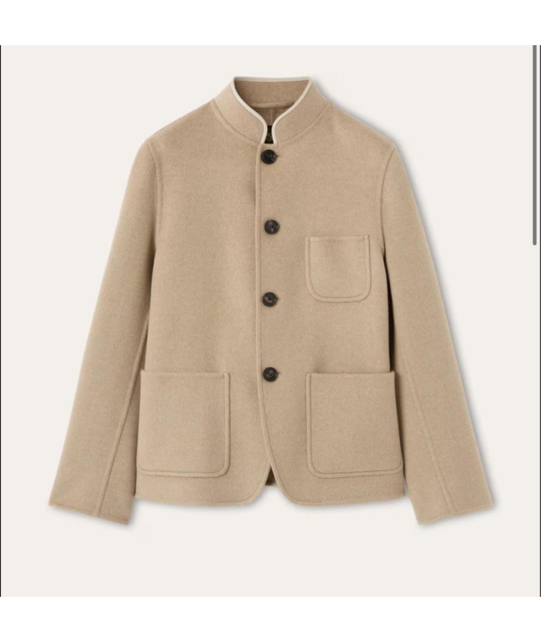LORO PIANA Бежевый кашемировый жакет/пиджак, фото 6