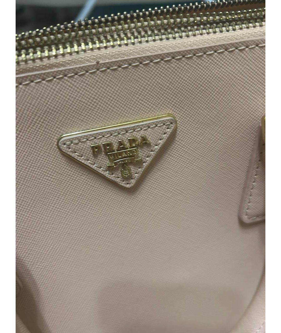 PRADA Бежевая кожаная сумка с короткими ручками, фото 2