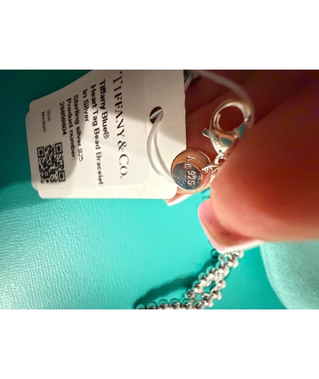 TIFFANY&CO Бирюзовый серебряный браслет, фото 5