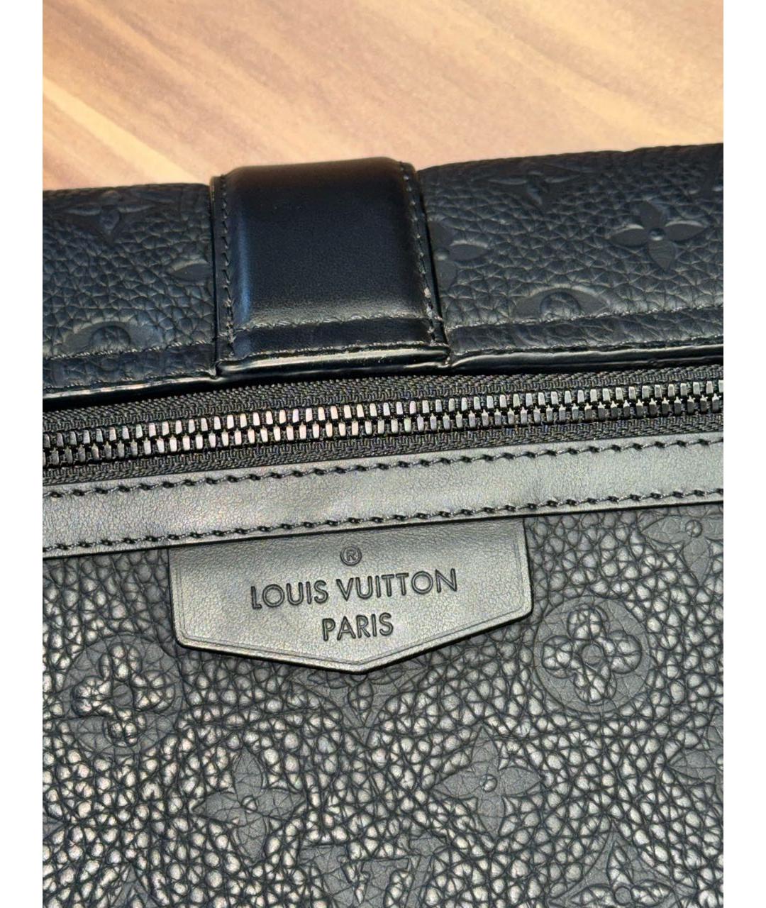 LOUIS VUITTON Черная кожаная сумка на плечо, фото 6