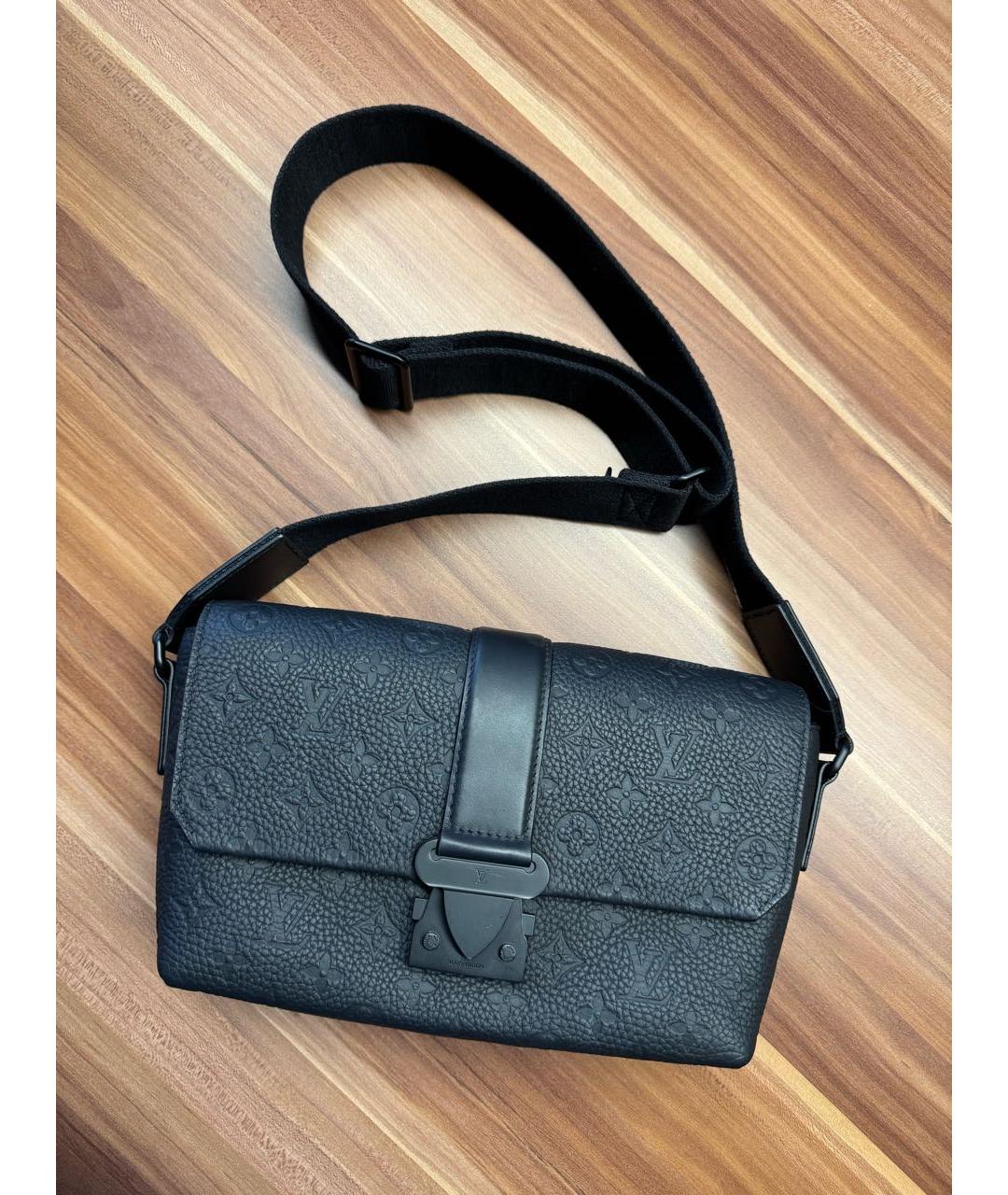 LOUIS VUITTON Черная кожаная сумка на плечо, фото 2