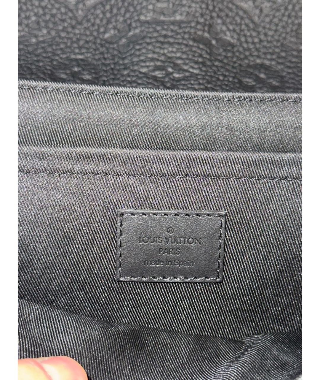 LOUIS VUITTON Черная кожаная сумка на плечо, фото 8