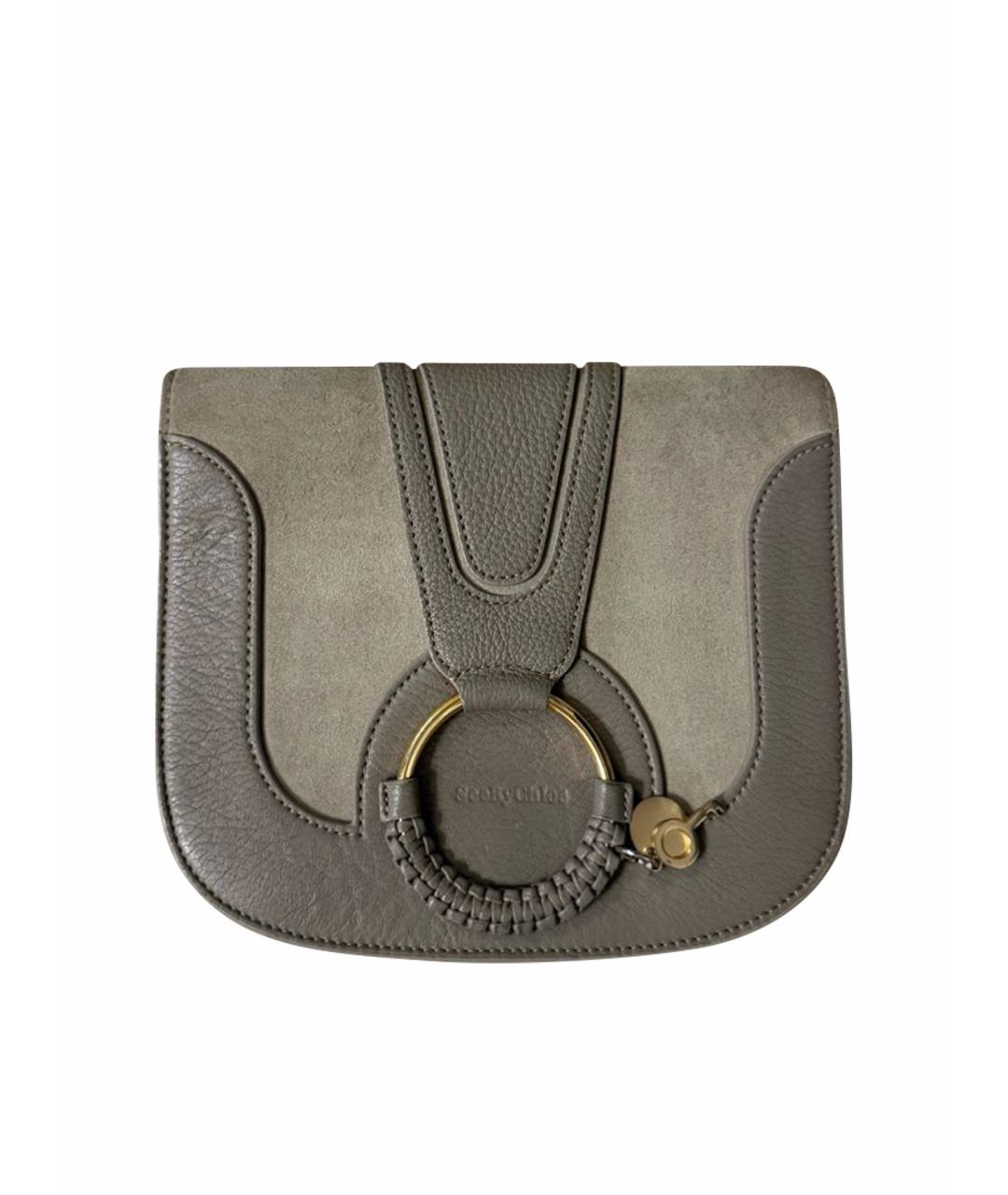 SEE BY CHLOE Серая кожаная сумка через плечо, фото 1