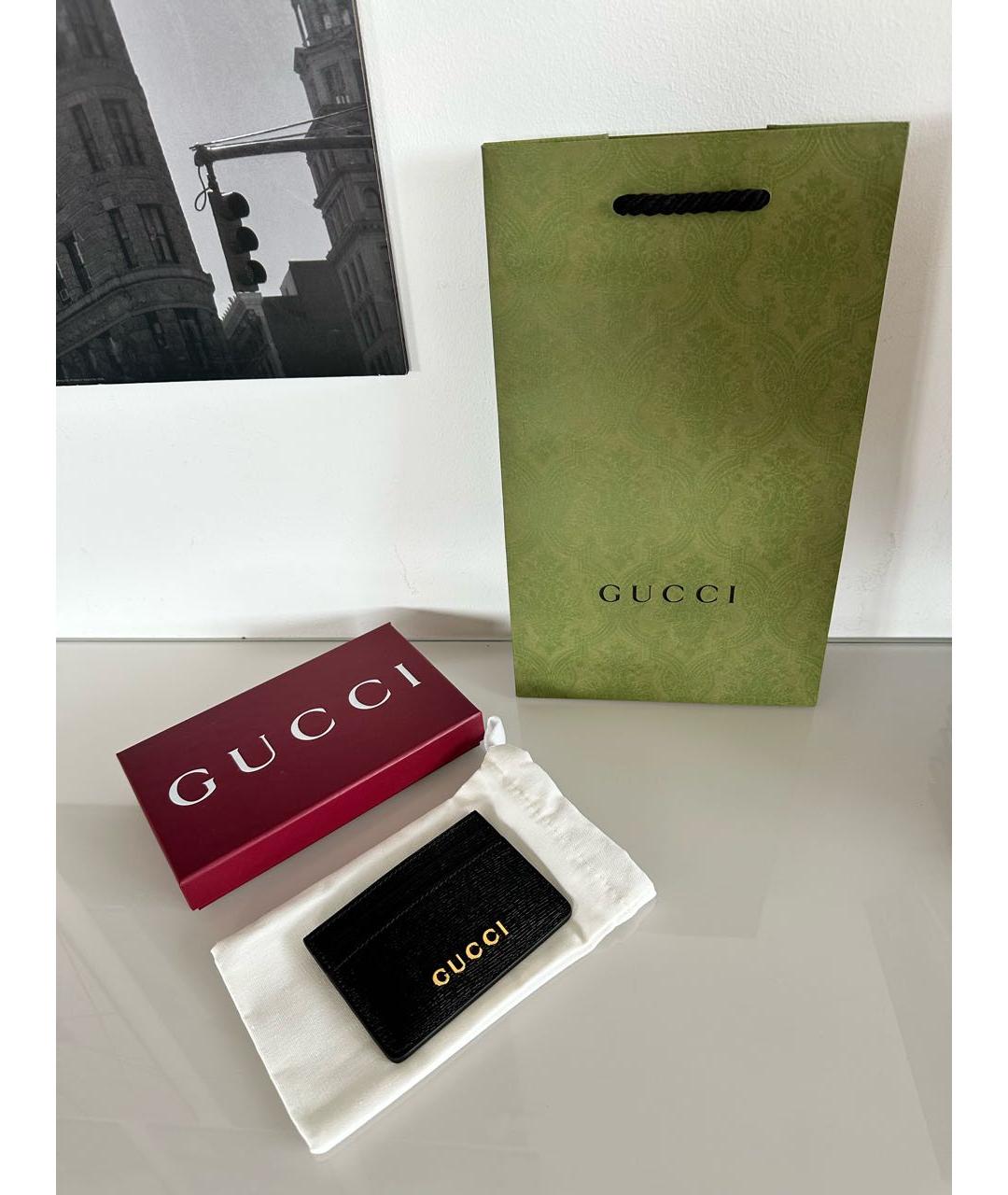 GUCCI Черный кожаный кардхолдер, фото 6