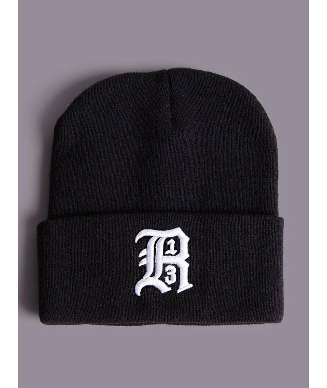 R13 Черная хлопковая шапка, фото 4