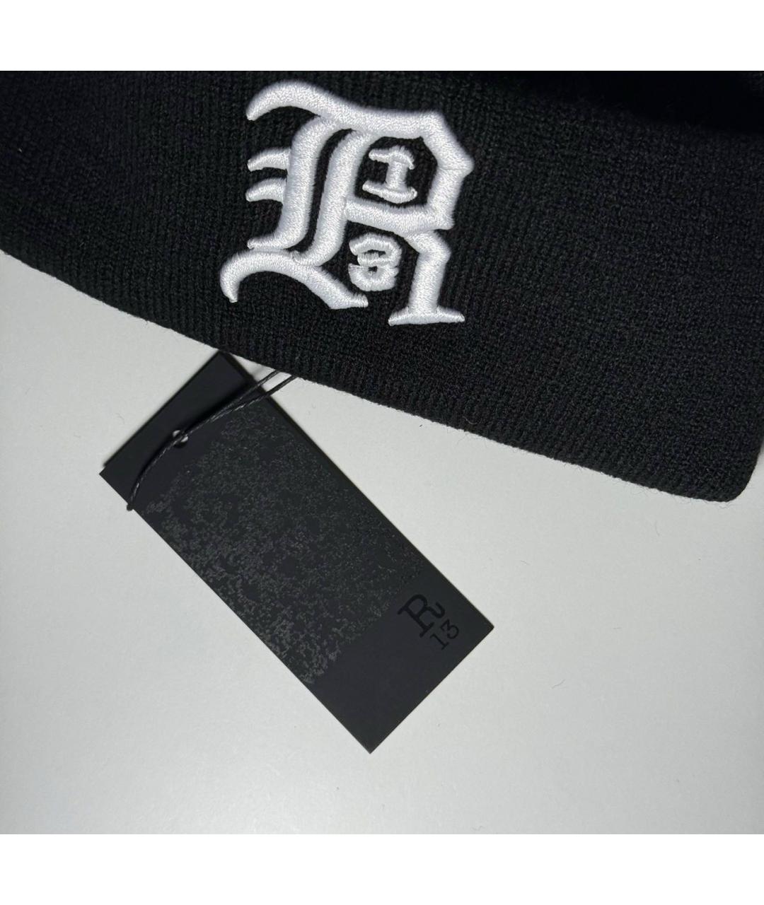 R13 Черная хлопковая шапка, фото 6