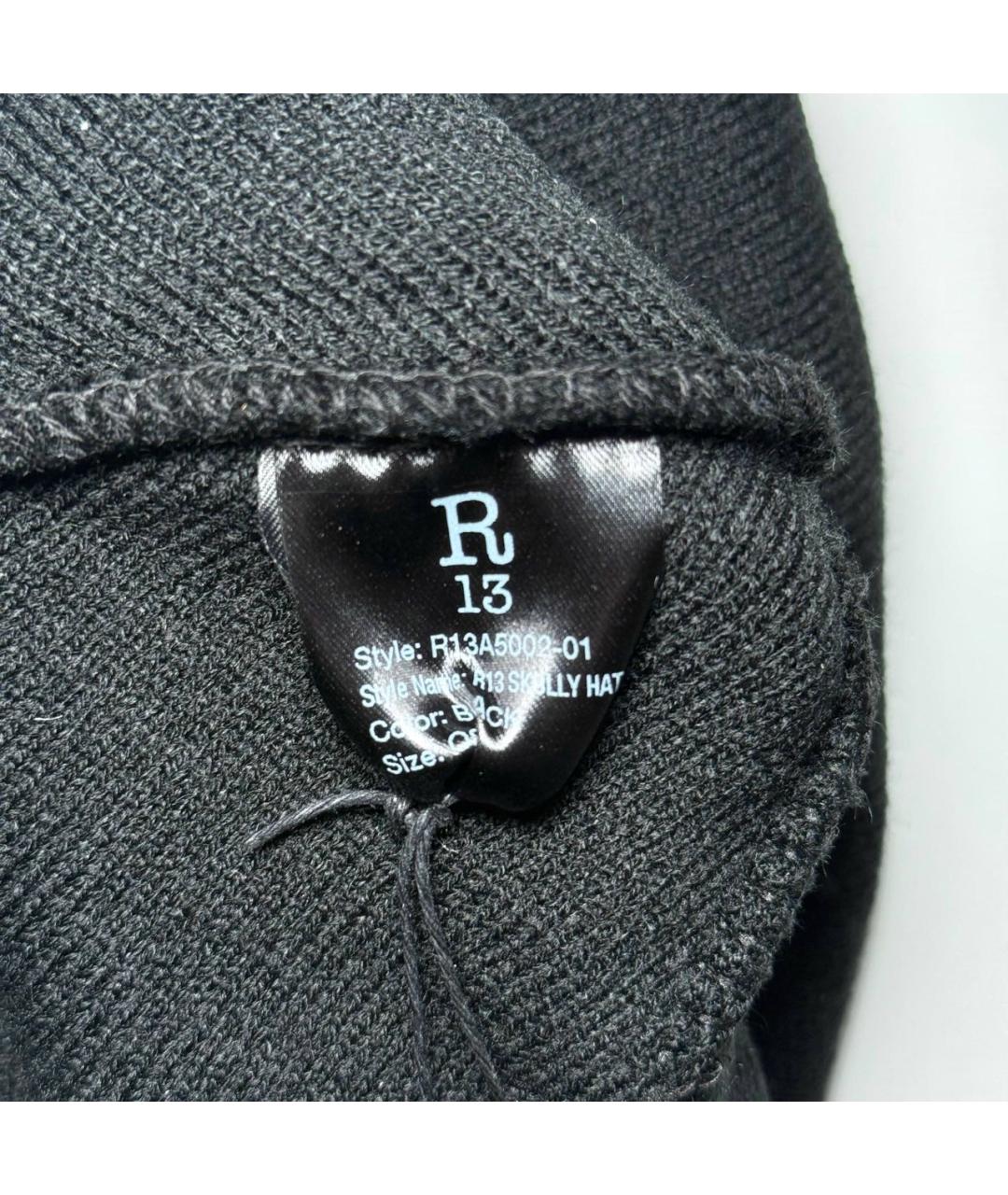 R13 Черная хлопковая шапка, фото 7