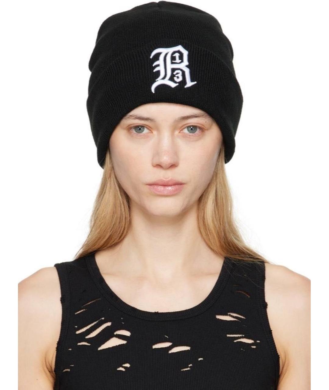 R13 Черная хлопковая шапка, фото 2
