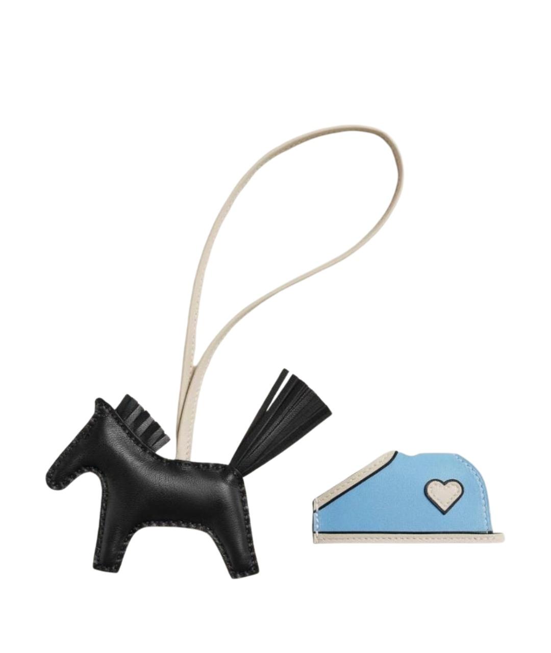 HERMES Черный брелок, фото 1