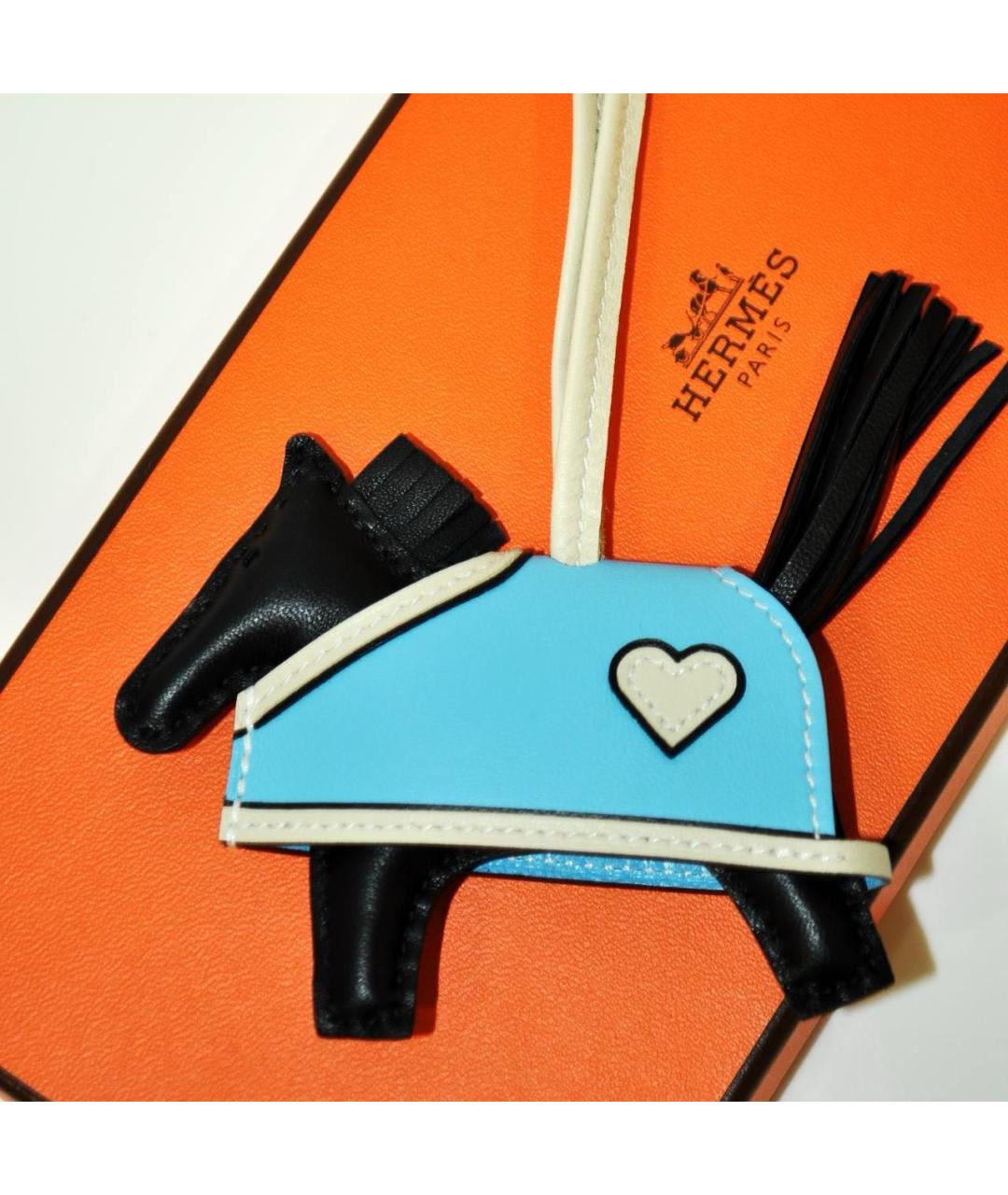 HERMES Черный брелок, фото 2