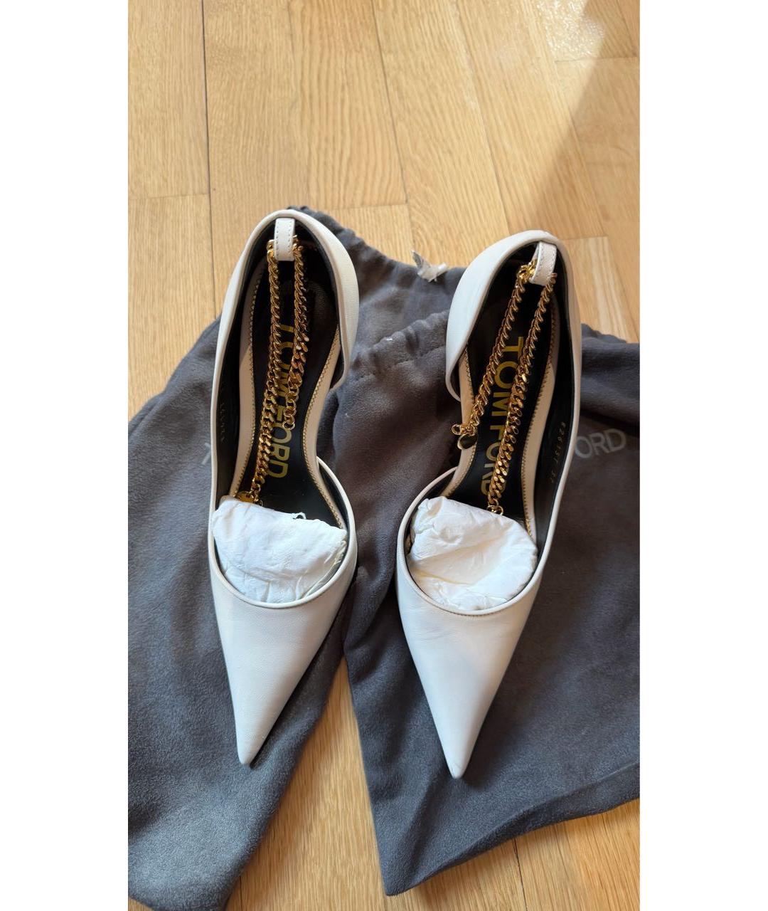 TOM FORD Белые кожаные туфли, фото 2