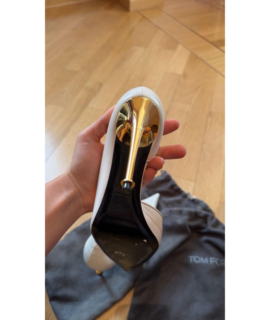 TOM FORD Белые кожаные туфли, фото 4