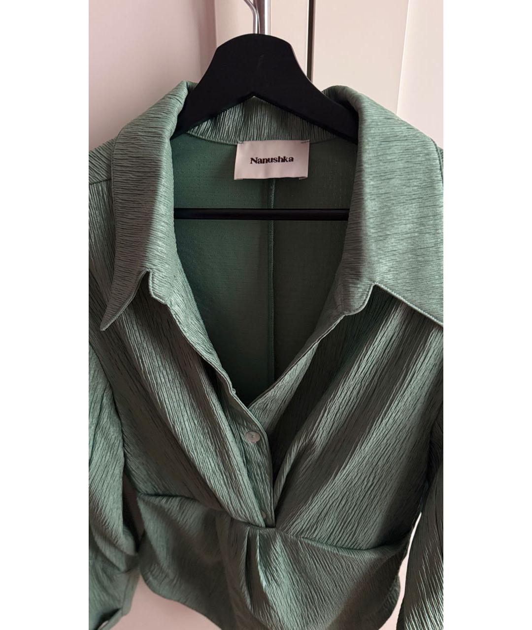 NANUSHKA Зеленая вискозная блузы, фото 3