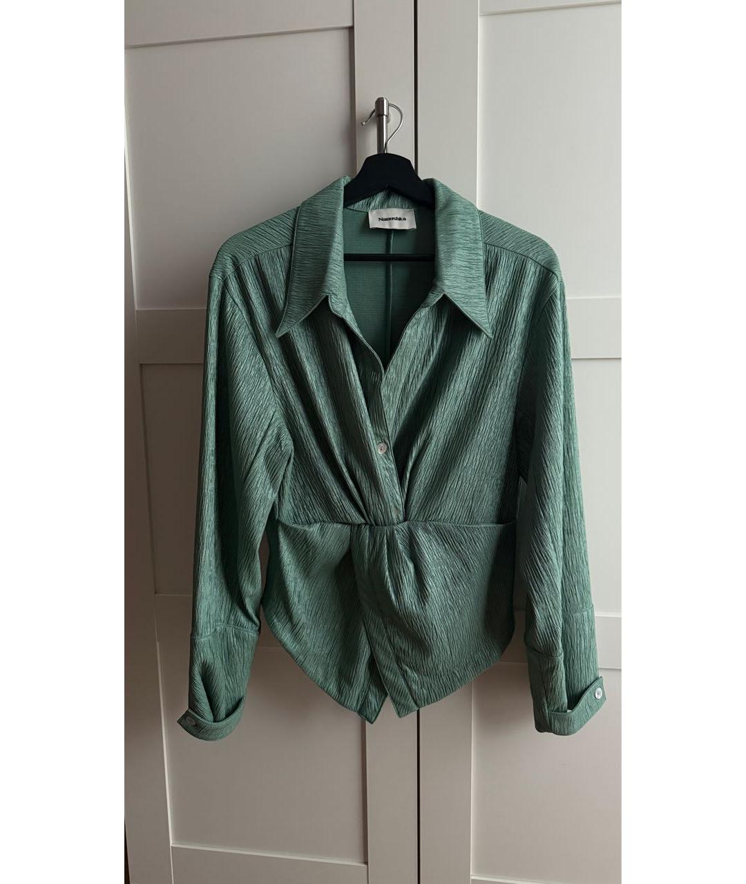 NANUSHKA Зеленая вискозная блузы, фото 5