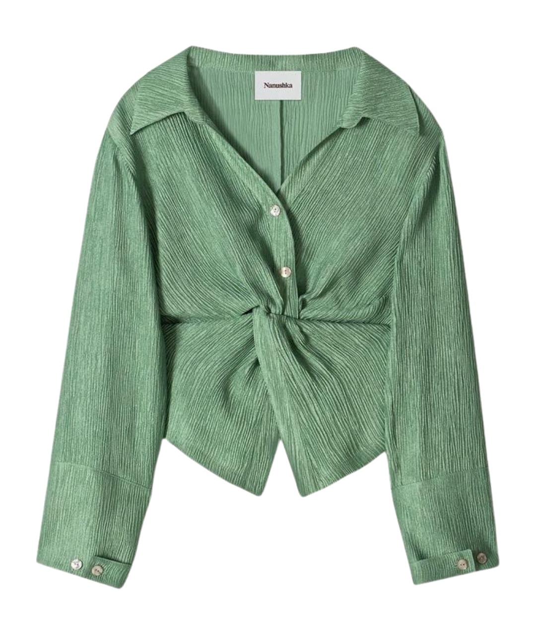 NANUSHKA Зеленая вискозная блузы, фото 1