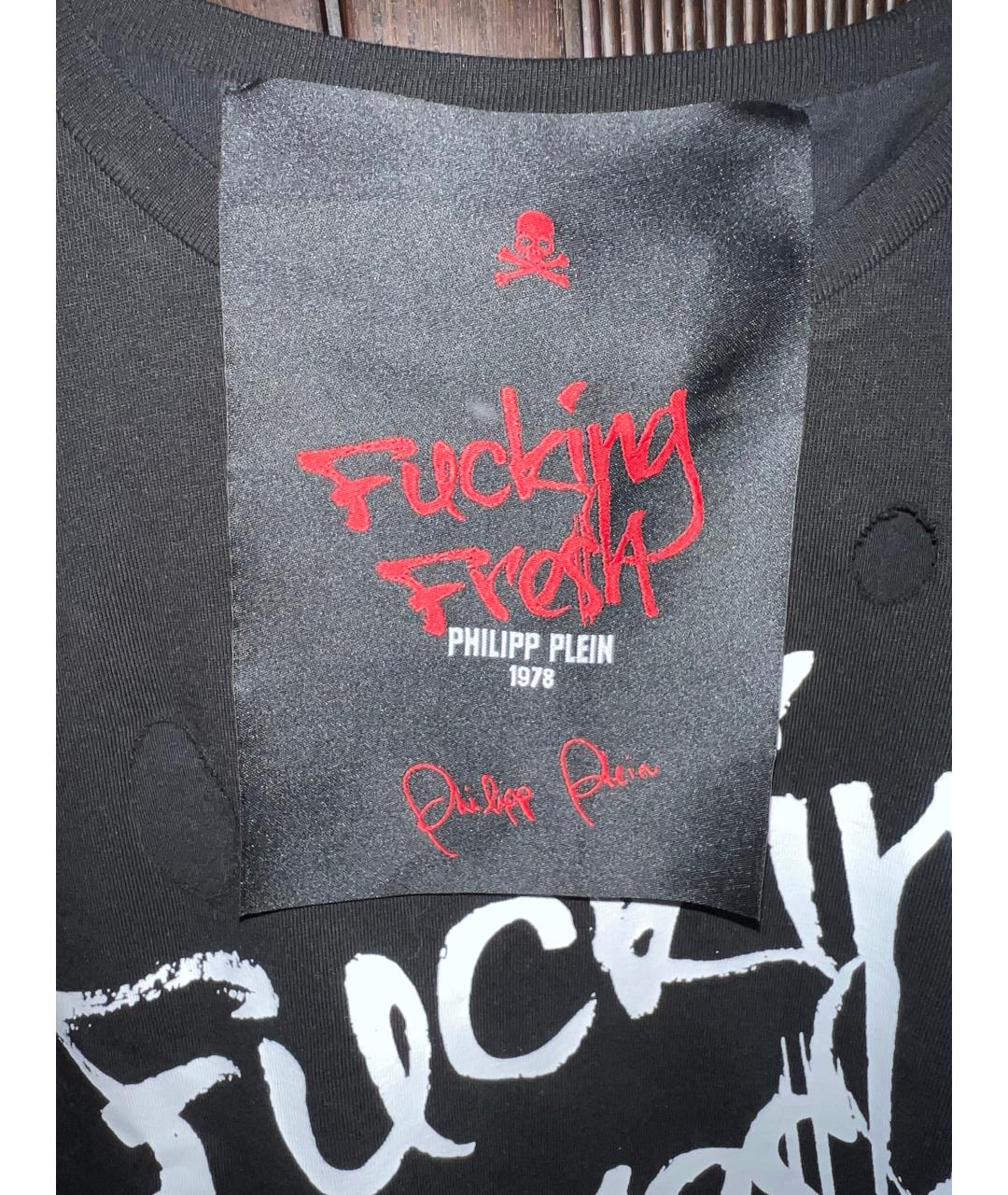 PHILIPP PLEIN Черная хлопковая футболка, фото 4