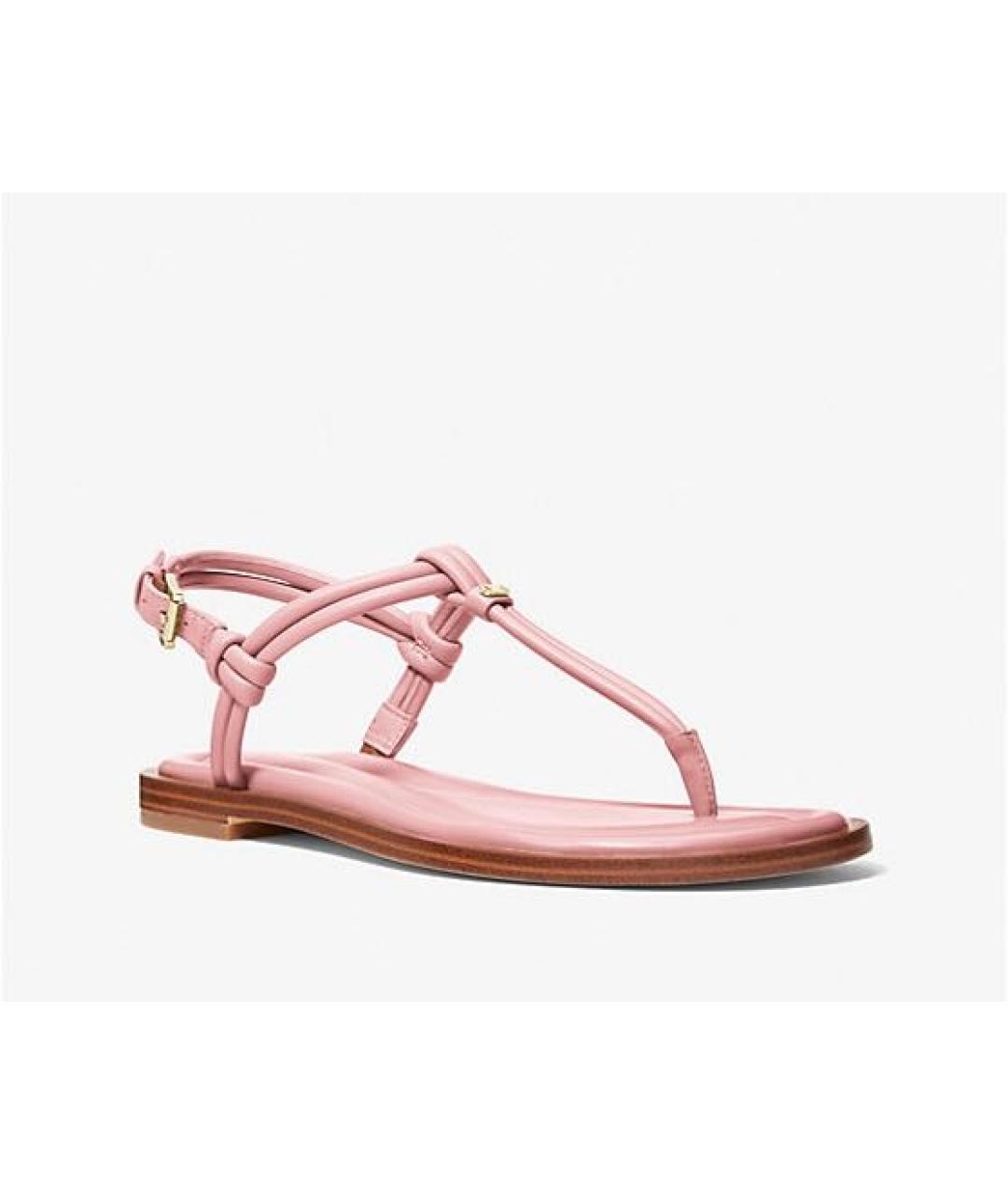 MICHAEL KORS Розовые кожаные сандалии, фото 9