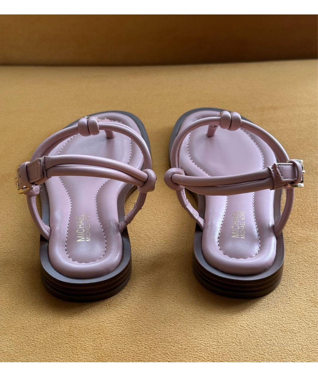 MICHAEL KORS Розовые кожаные сандалии, фото 4