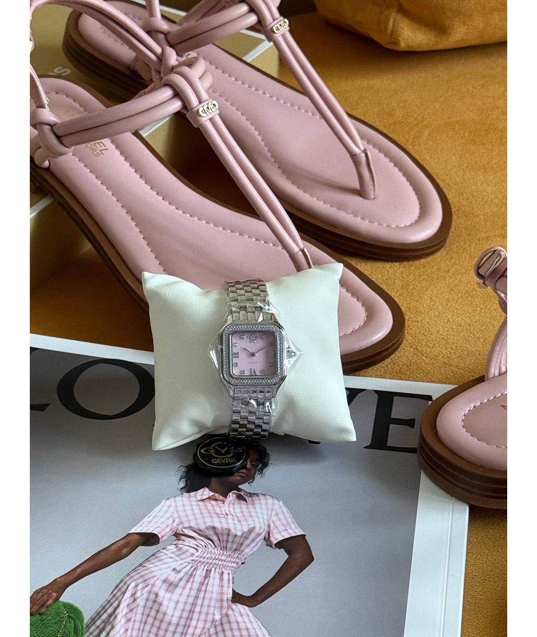 MICHAEL KORS Розовые кожаные сандалии, фото 8