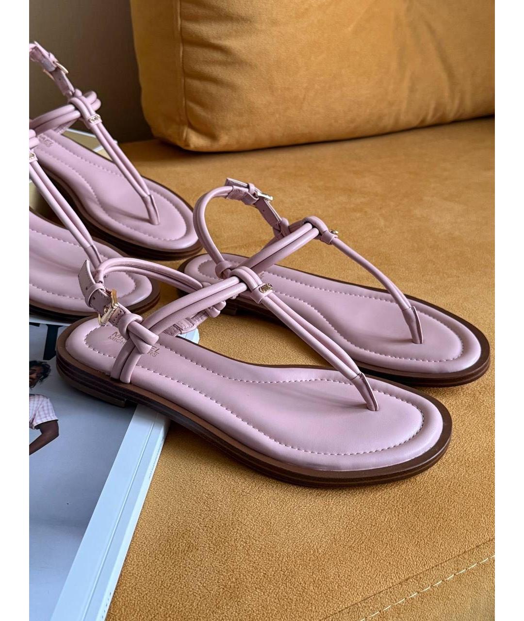 MICHAEL KORS Розовые кожаные сандалии, фото 5