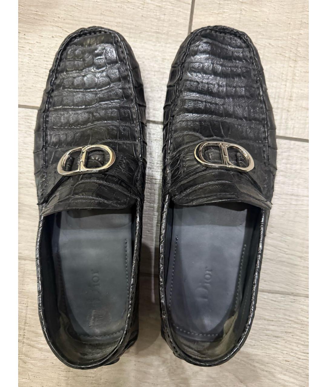 CHRISTIAN DIOR Черные кожаные лоферы, фото 3