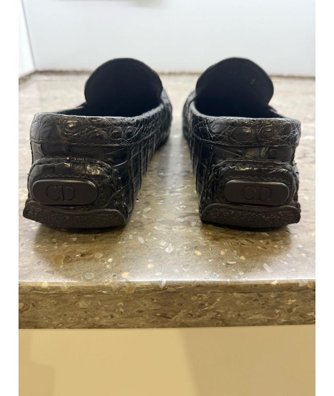 CHRISTIAN DIOR Черные кожаные лоферы, фото 4